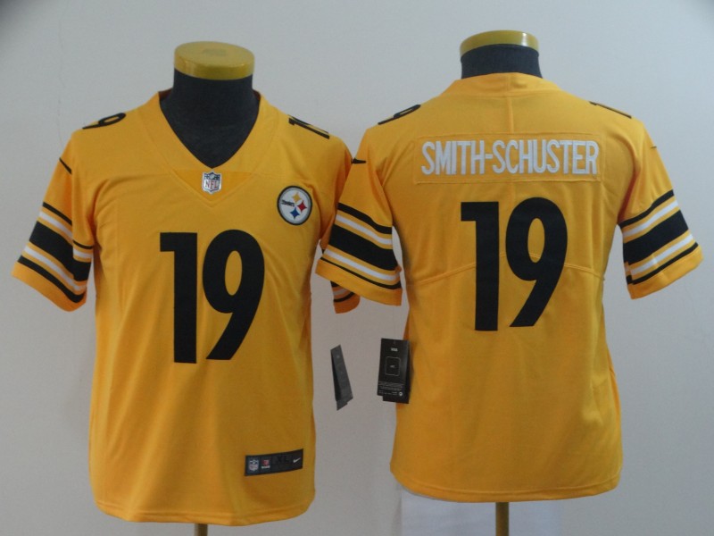 Youth Pittsburgh Steelers 19 Smith-Schuster yellow Nike Limited NFL Jerseys